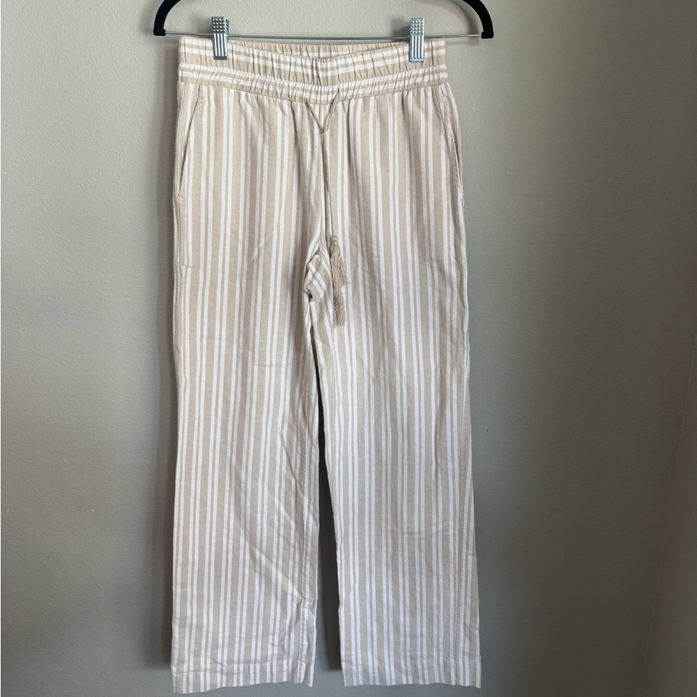 Fever Cream Striped Trousers